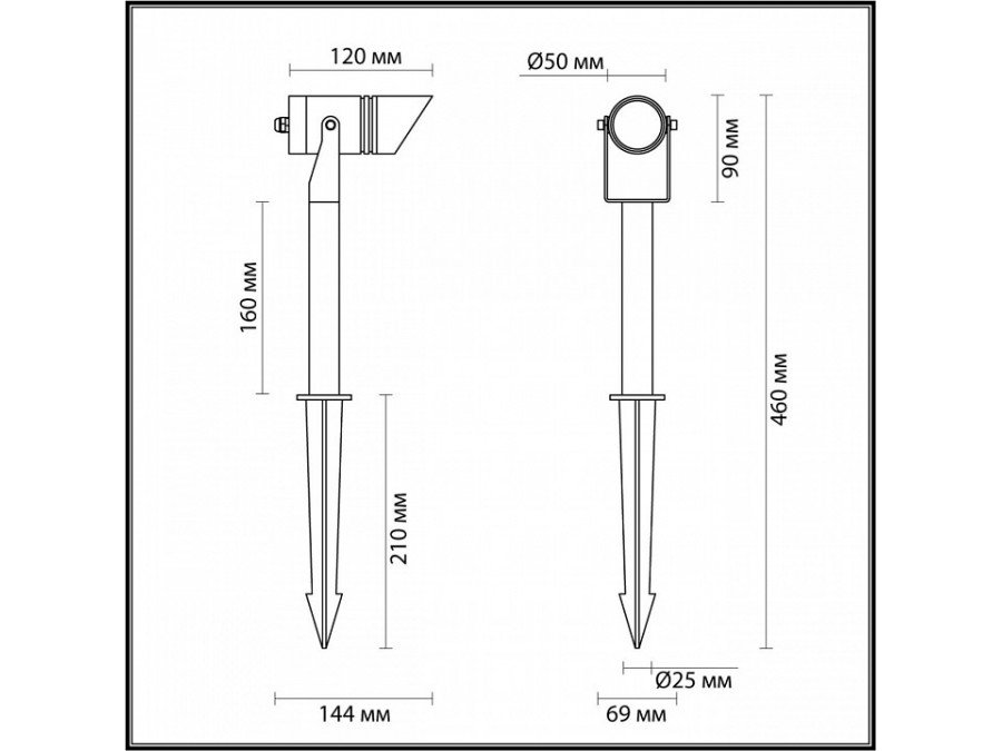 Наземный прожектор Odeon Light Stima 6648/6GL