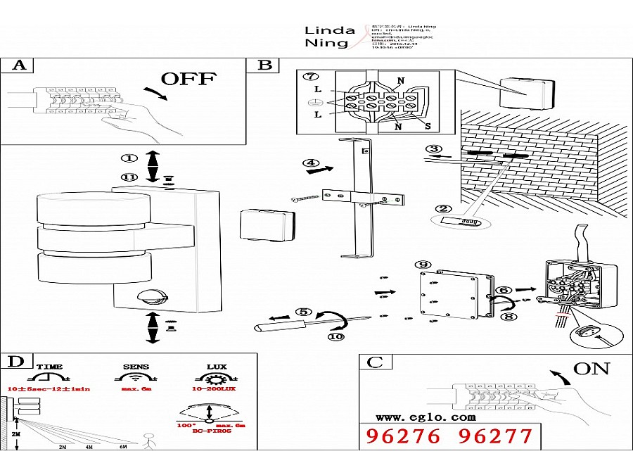Светильник на штанге Eglo Atollari 96276