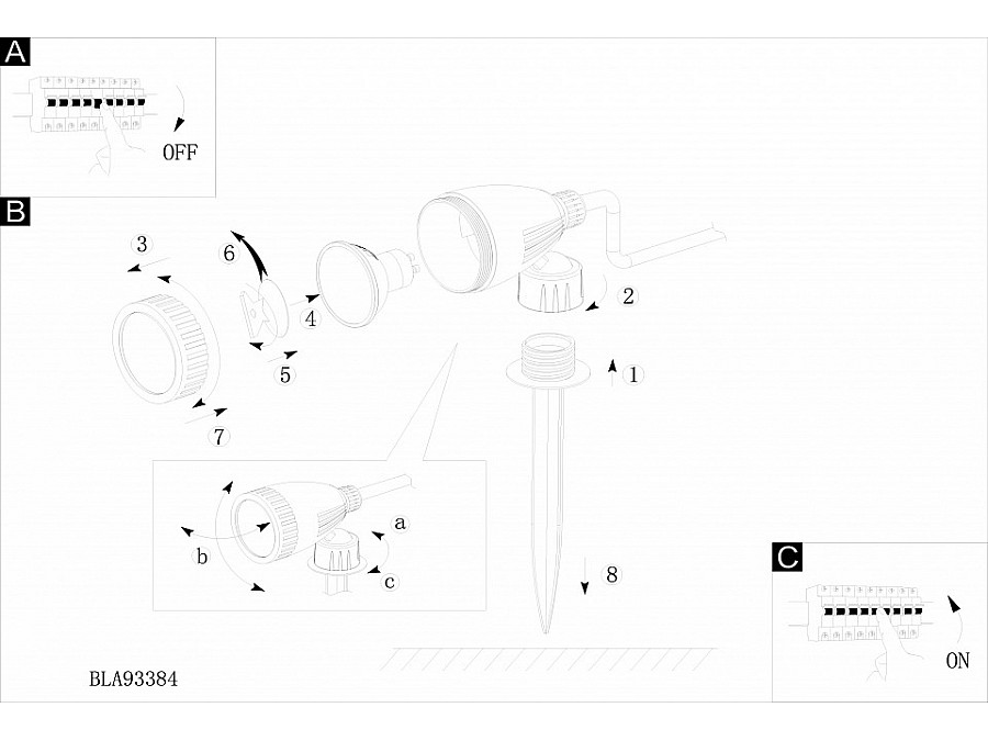 Наземный низкий светильник Eglo Nema 1 93384