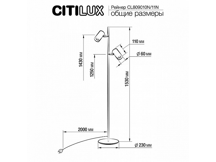 Торшер Citilux Twin CL809010N