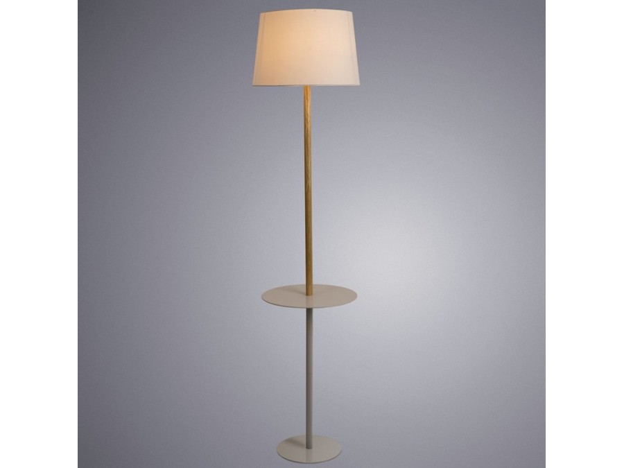 Торшер с полкой Arte Lamp Connor A2102PN-1WH