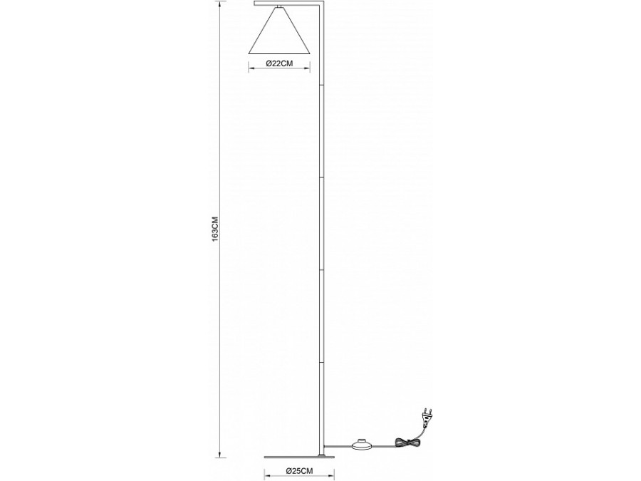 Торшер Arte Lamp David A7033PN-1BK