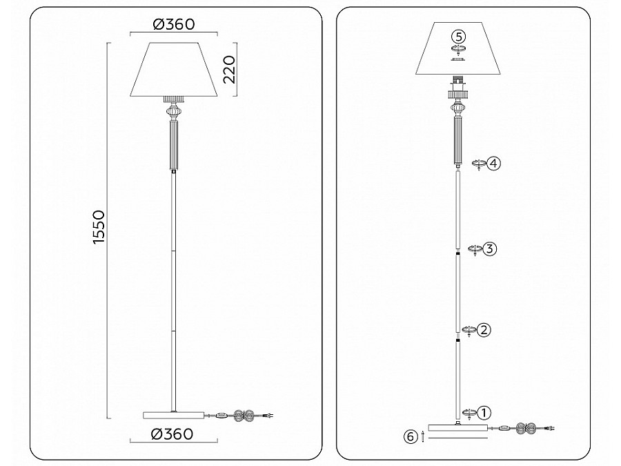 Торшер Ambrella Light LH LH71008