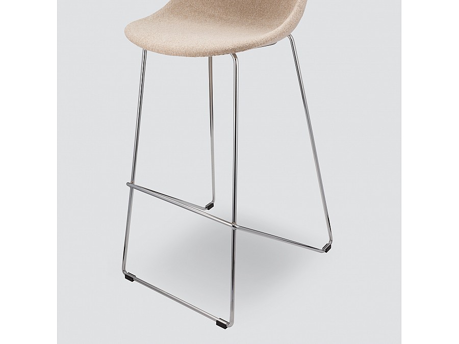 Барный стул Vid Soft 75 см, бежевое букле, ножки хром