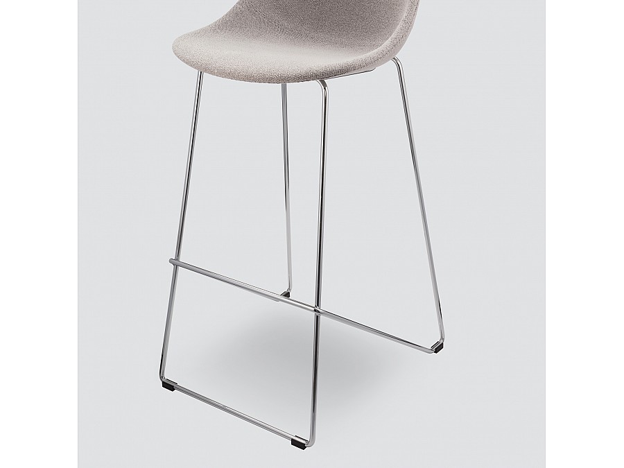 Барный стул Vid Soft 75 см, серое букле, ножки хром