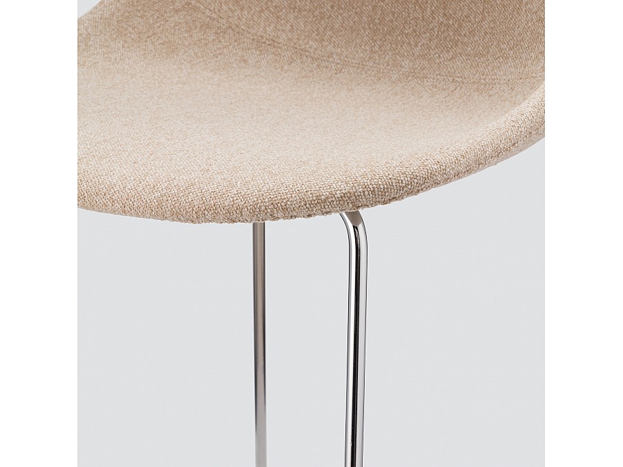 Барный стул Vid Soft 75 см, бежевое букле, ножки хром