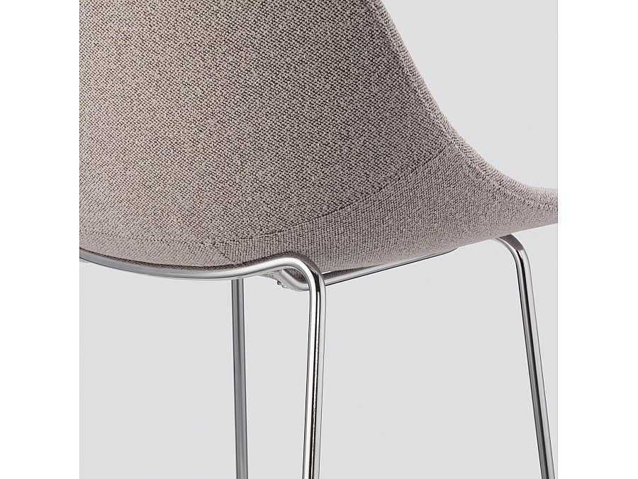 Барный стул Vid Soft 75 см, серое букле, ножки хром