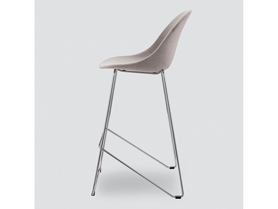 Барный стул Vid Soft 75 см, серое букле, ножки хром