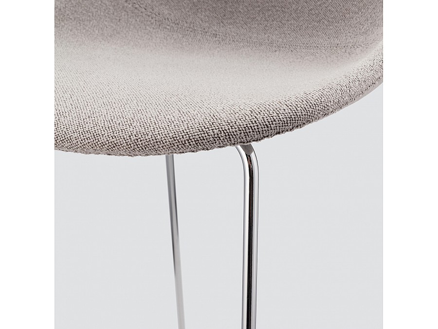Барный стул Vid Soft 75 см, серое букле, ножки хром