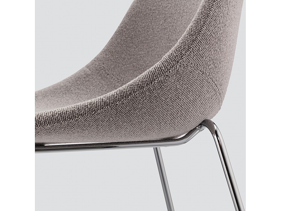 Барный стул Vid Soft 75 см, серое букле, ножки хром