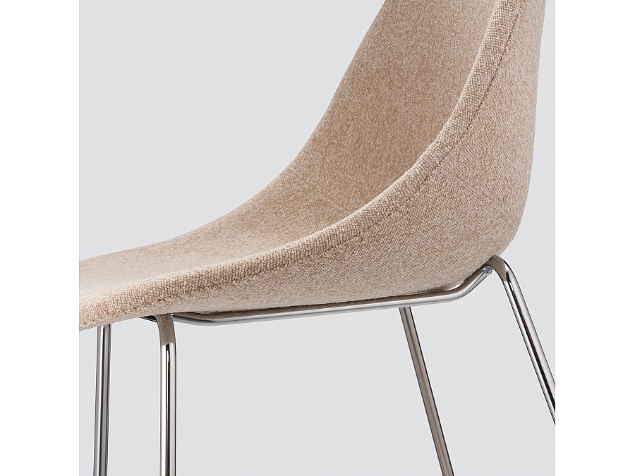 Барный стул Vid Soft 75 см, бежевое букле, ножки хром