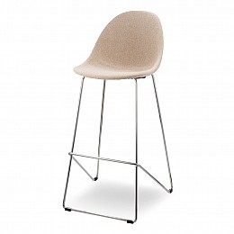 Барный стул Vid Soft 75 см, бежевое букле, ножки хром