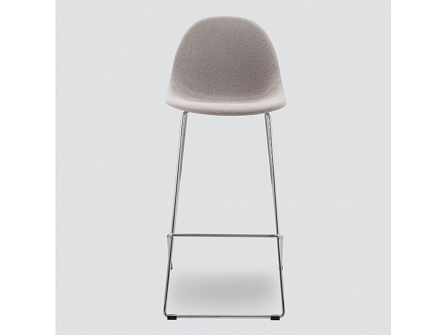 Барный стул Vid Soft 75 см, серое букле, ножки хром