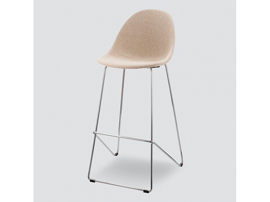 Барный стул Vid Soft 75 см, бежевое букле, ножки хром