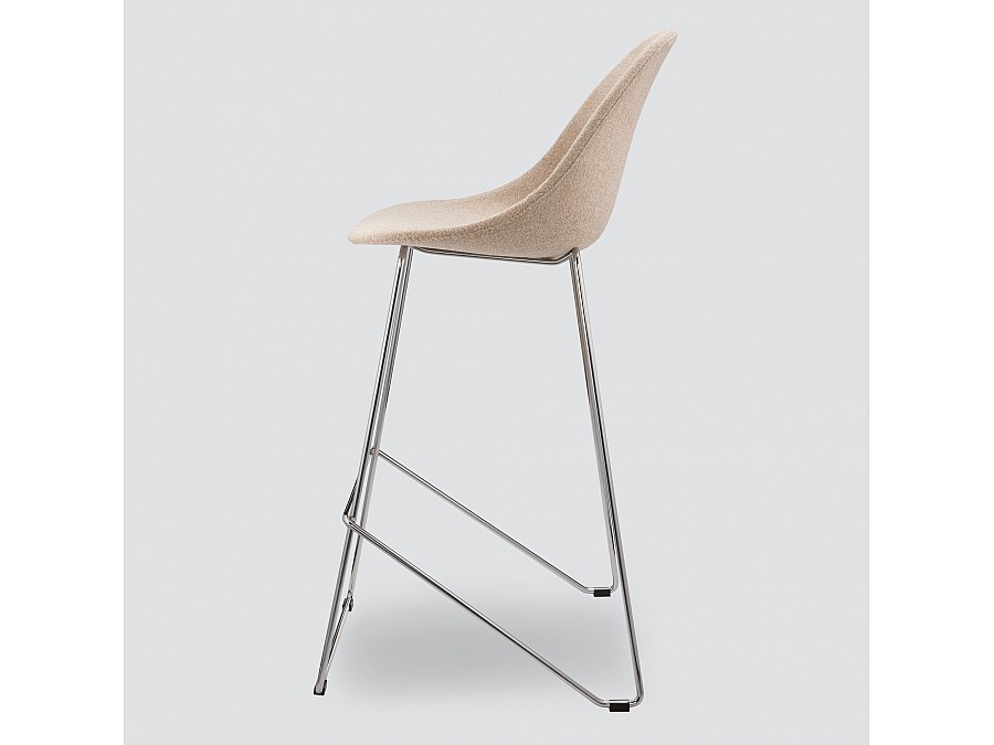 Барный стул Vid Soft 75 см, бежевое букле, ножки хром