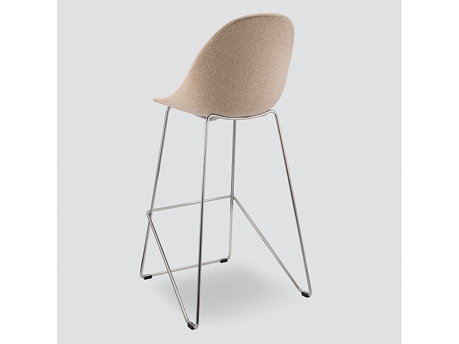 Барный стул Vid Soft 75 см, бежевое букле, ножки хром