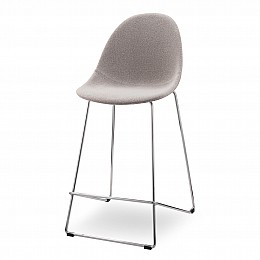 Полубарный стул Vid Soft 65 см, серое букле, ножки хром