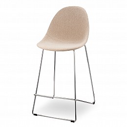 Полубарный стул Vid Soft 65 см, бежевое букле, ножки хром