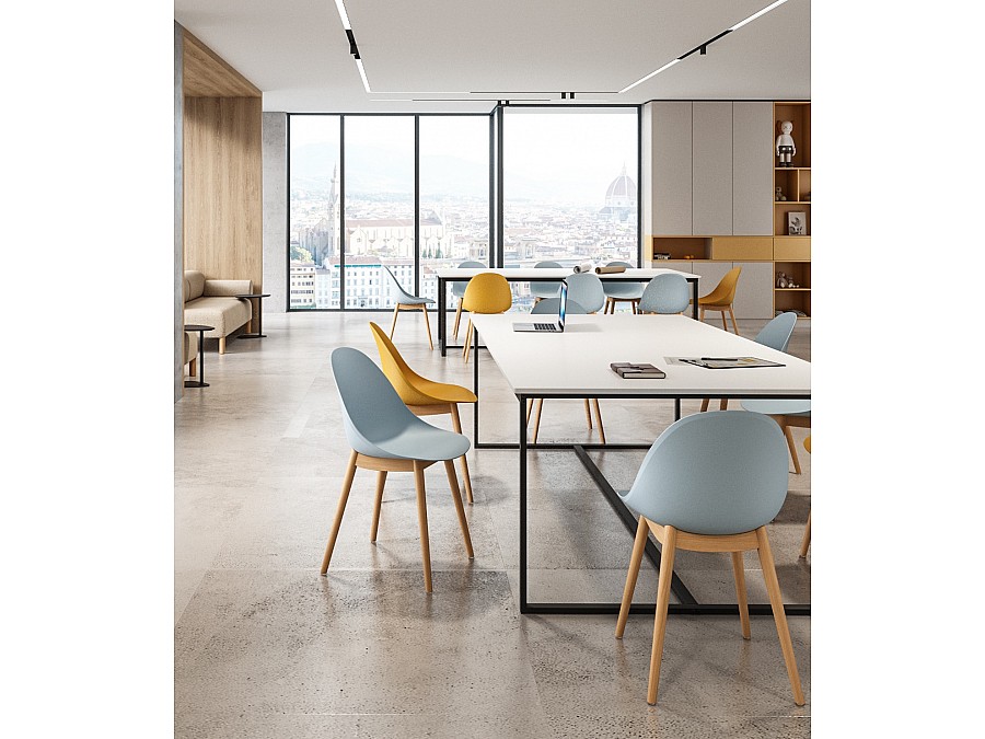 Стул Vid белый, с деревянными ножками