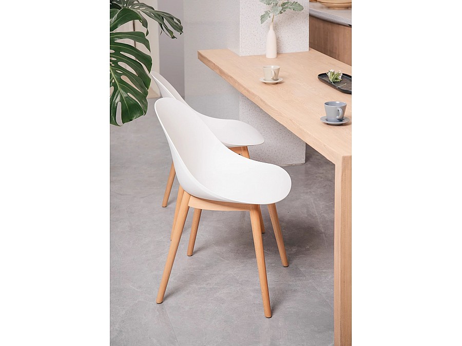 Стул Vid белый, с деревянными ножками