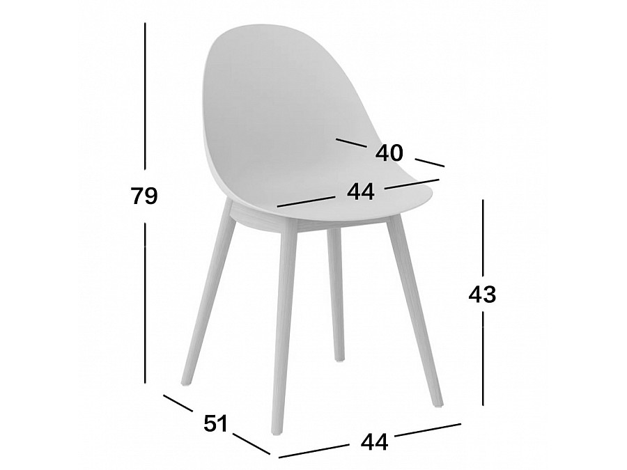 Стул Vid матча, с деревянными ножками