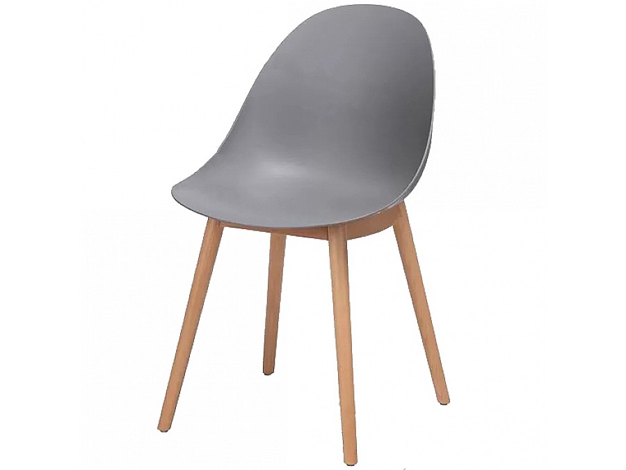 Стул Vid серый, с деревянными ножками