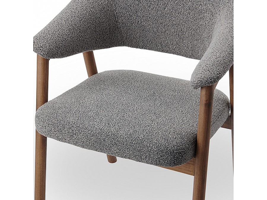 Стул Holmes 5, серый, ножки орех